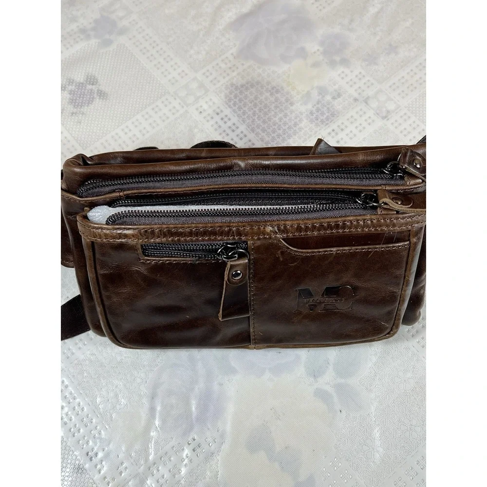 Magic1997 Mens Vintage Leathers Fanny Packs Genuine‎ 6 Pockets Slim Waist
